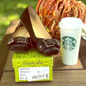 Gianni Bini Buckle Leather Flats